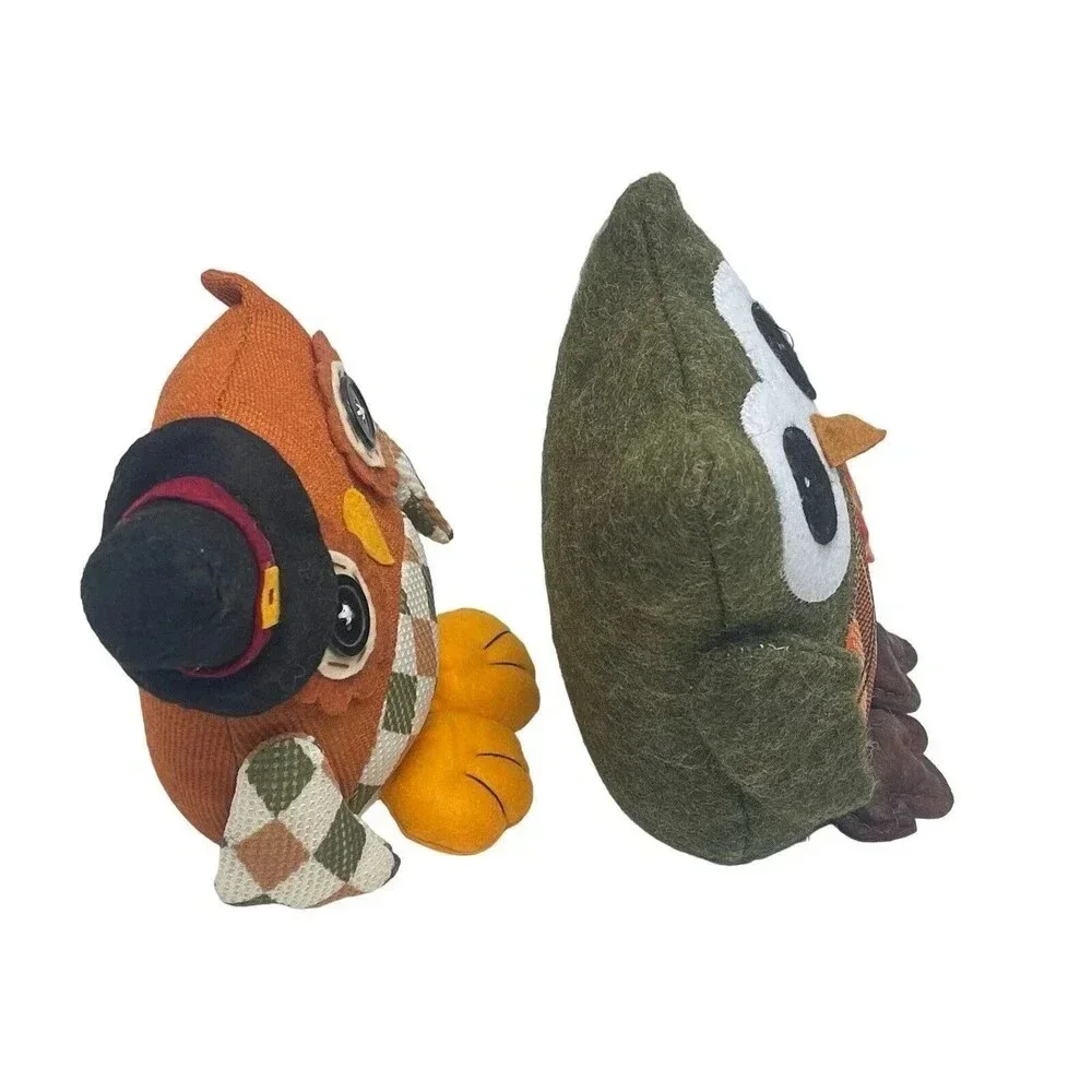 Owl 2 Handcrafed Plush Stuffed Animal 9”